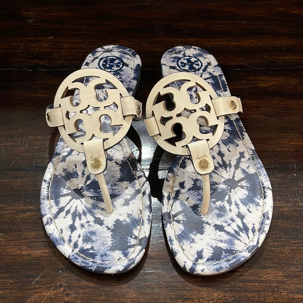 Tory Burch Miller sandals new in box  blue tie dye size  7
